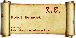 Kohut Benedek névjegykártya